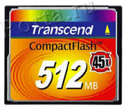 Карта памяти Compact Flash TRANSCEND CF 512Mb 45х скоростная!